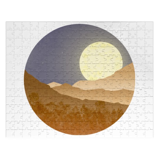 Nightscape with full moon Jigsaw Puzzles
