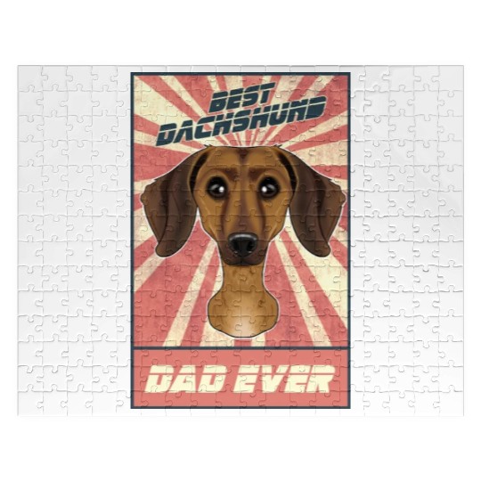 Best Dachshund Dad Ever I Wiener Dog Lover Jigsaw Puzzles
