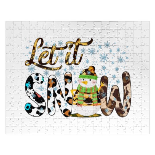 Christmas Snowman, Let it snow , Snowman gift Jigsaw Puzzles