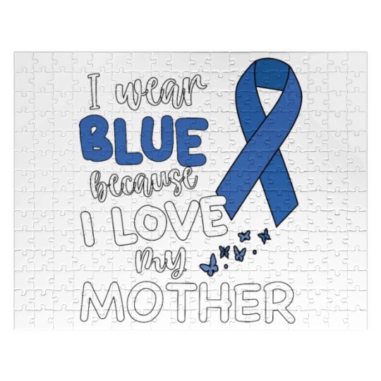 I Wear Blue Colon Cancer Awareness Survivor Jigsaw Puzzles