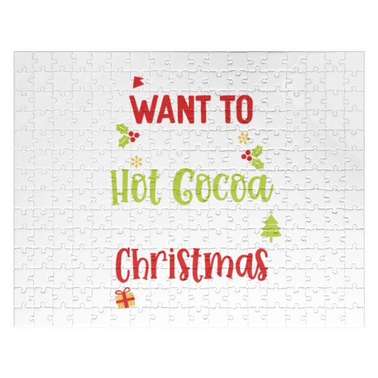 Drink Hot Cocoa And Watch Christmas Movies Cute Jigsaw Puzzles