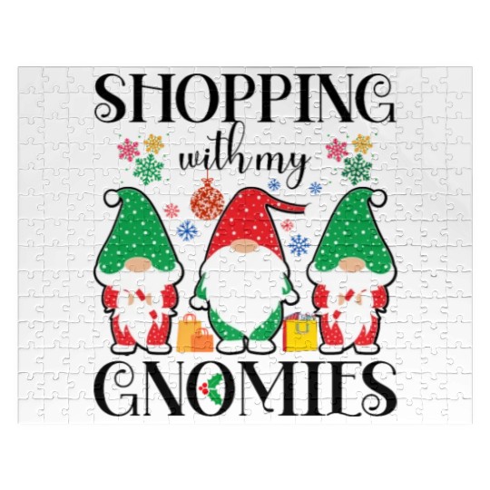 Shopping With My Gnomies, Holiday Shopping Gnomes Jigsaw Puzzles