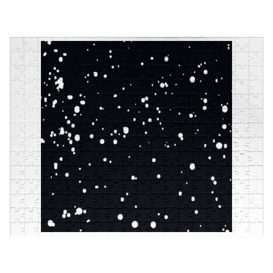 White dots in a black sky pattern for winter lover Jigsaw Puzzles