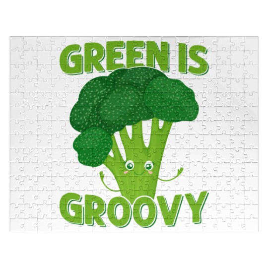 Green Is Groovy Broccoli Vegetable Jigsaw Puzzles
