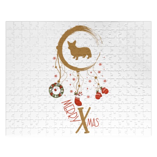 dog dreamcatcher Christmas Corgi Jigsaw Puzzles