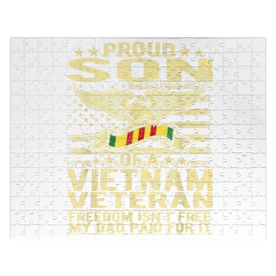 Freedom Isn't Free Proud Son Of A Vietnam Veteran Jigsaw Puzzles