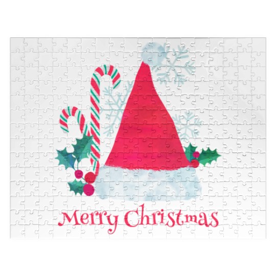 Santa Hat and Candy Canes for Christmas Jigsaw Puzzles