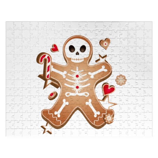 Gingerbread man Sugar Skull decor for Christmas Jigsaw Puzzles
