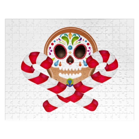 Gingerbread man Sugar Skull decor for Christmas Jigsaw Puzzles