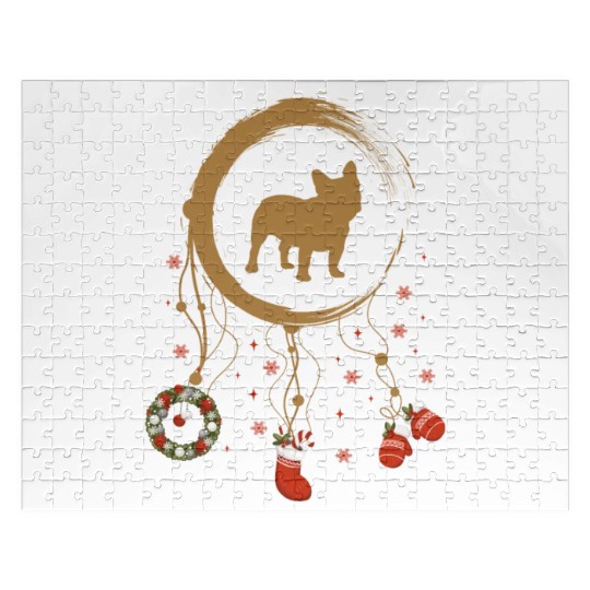 dog dreamcatcher Christmas French Bulldog Jigsaw Puzzles