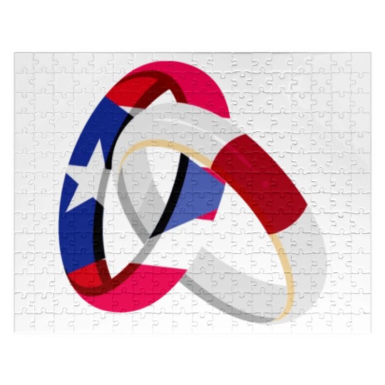 Puerto Rico Flag Japan Grown Ring Marriage Wedding Jigsaw Puzzles