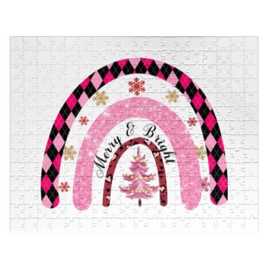 Xmas Christmas Merry and Bright Snowflakes Jigsaw Puzzles