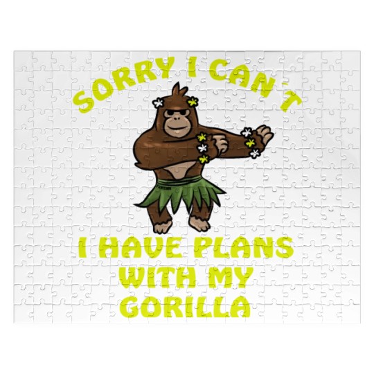 Sorry I Can't Gorilla Monkey Jungle Jigsaw Puzzles