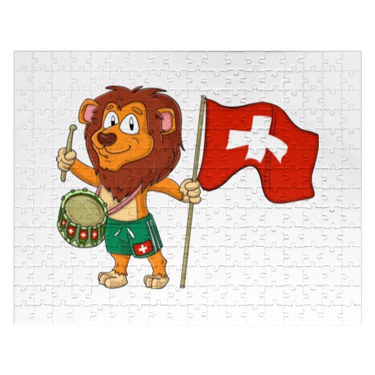 Lion with the Switzerland flag Jigsaw Puzzles