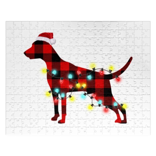 Weimaraner Christmas Dog Lover Pajamas Jigsaw Puzzles