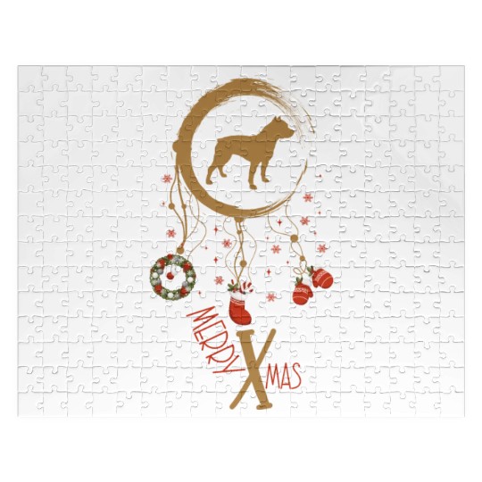 dog dreamcatcher Christmas Pitbull Jigsaw Puzzles