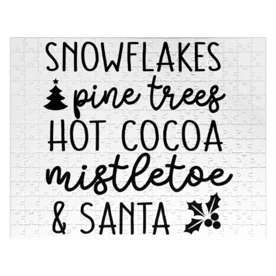 Snow flakes Pine Trees Hot Cocoa Jigsaw Puzzles