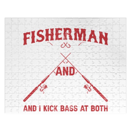 I Have Two Titles Fisherman Dad Bass Fishing Fathe Jigsaw Puzzles