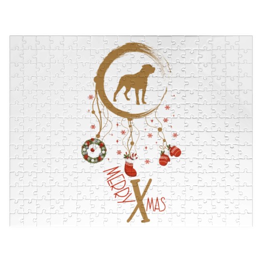 dog dreamcatcher Christmas Rottweiler Jigsaw Puzzles
