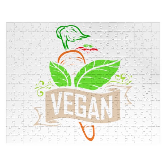Carrot, Onion And Tomato Logo For Vegetarians And Jigsaw Puzzles