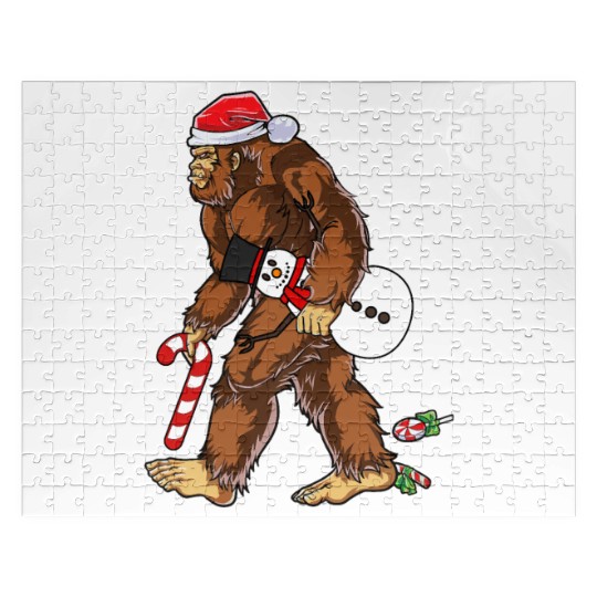 Bigfoot Christmas Funny Winter Boys Men Sasquatch Jigsaw Puzzles