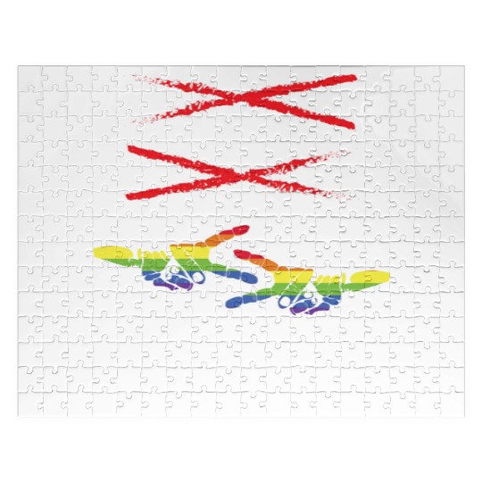 Womens Rock Paper Scissors Funny Lgbt Pride Jigsaw Puzzles