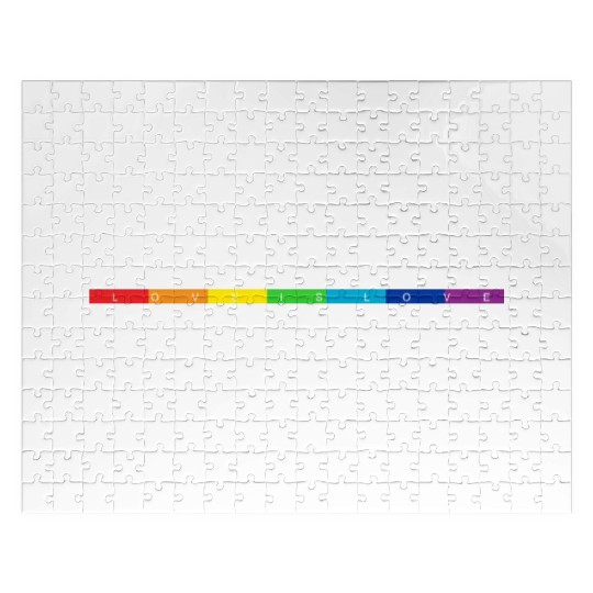 Pride Rainbow Flag Love is Love Jigsaw Puzzles