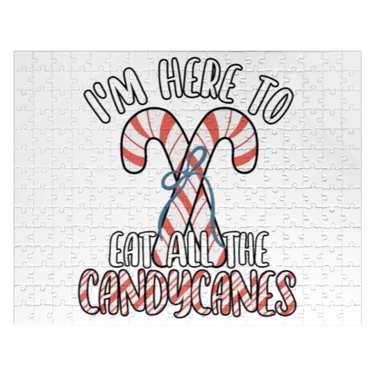 I'm Here to Eat All The Candy Canes Funny Cute Jigsaw Puzzles