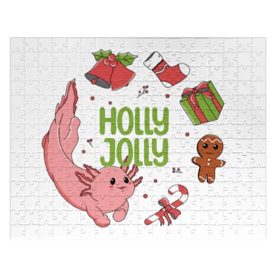 Holly Jolly Axolotl Jigsaw Puzzles
