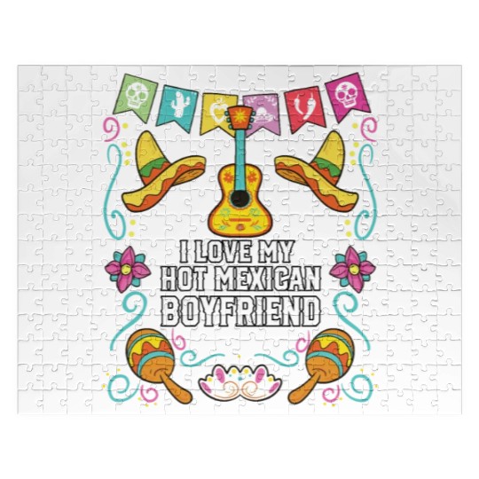 I Love My Hot Mexican Boyfriend Mexico Pride Jigsaw Puzzles