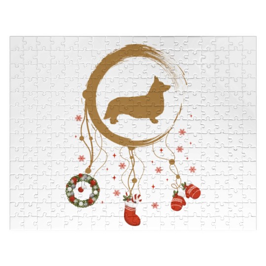 dog dreamcatcher Christmas Welsh Corgi Jigsaw Puzzles