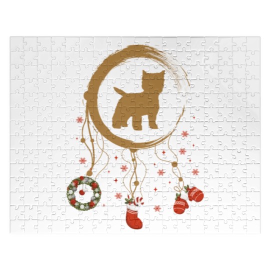 dog dreamcatcher Christmas West Highland Terrier Jigsaw Puzzles