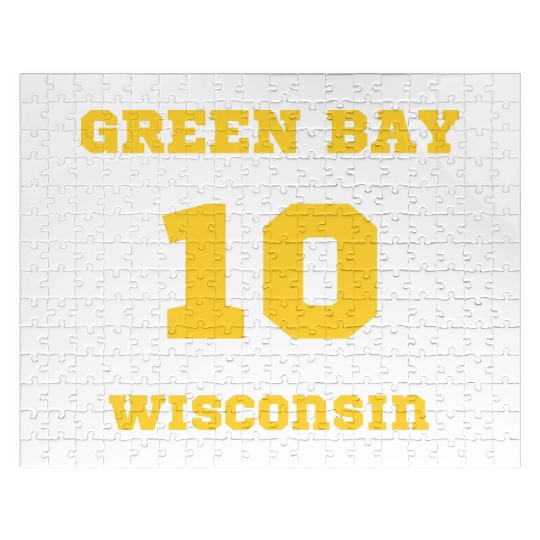 GREEN BAY WISCONSIN vintage distressed football Jigsaw Puzzles
