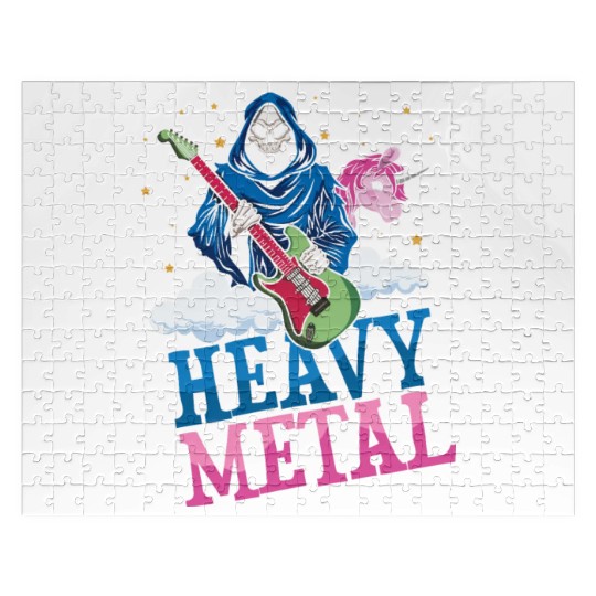 Grim Bone Unicorn Rainbow Metal Music Heavy Rock Jigsaw Puzzles