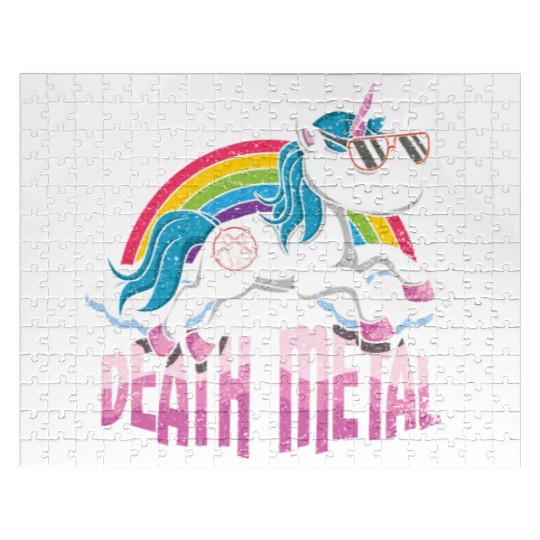 Rainbow Unicorn Love Metal Music Heavy Rocker Jigsaw Puzzles
