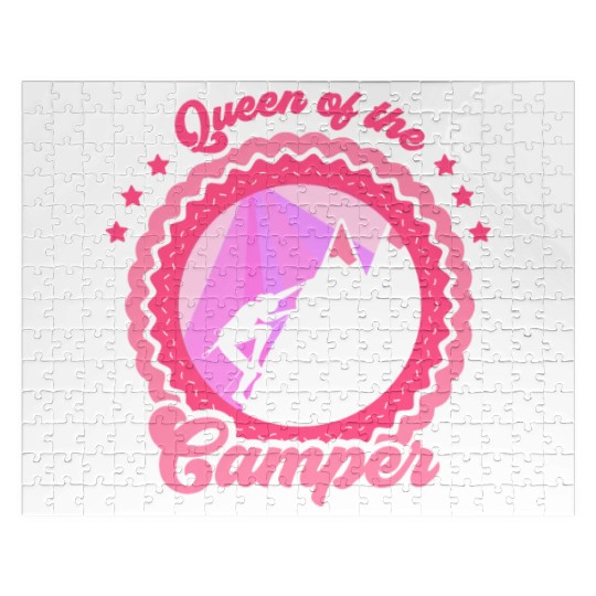 Queen Of The Camper Camping Camp Lover Campsite Jigsaw Puzzles