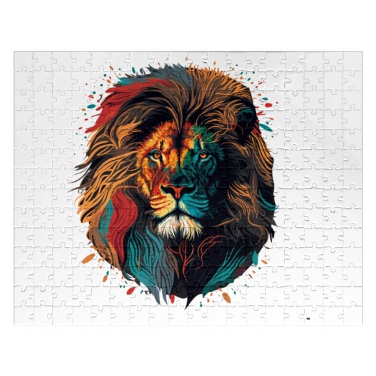 Colorful Lion Painting Jigsaw Puzzles