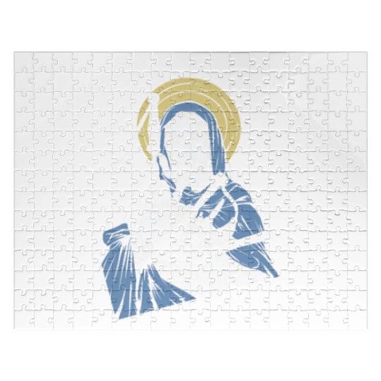Mary Mother of Jesus Playing Bagpipes - Funny Jigsaw Puzzles