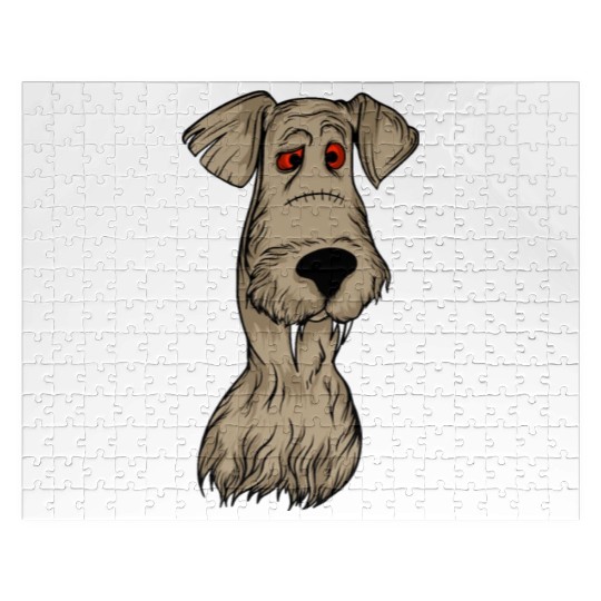 Scary Gray Dog Owners Pet Lover Gift Ideas Jigsaw Puzzles