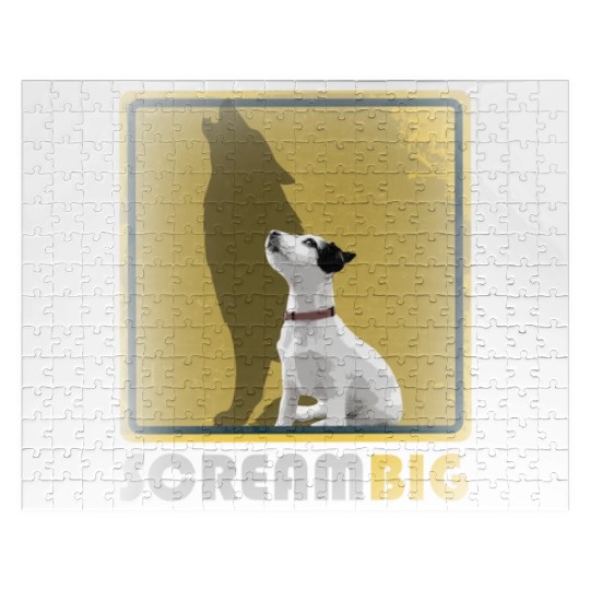 Dog sweet Puppy Jack Russell, Scream Big Wolf Jigsaw Puzzles