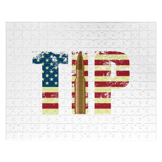 Funny Gun Owner & Gun Lover Us Flag Just The Tip I Jigsaw Puzzles