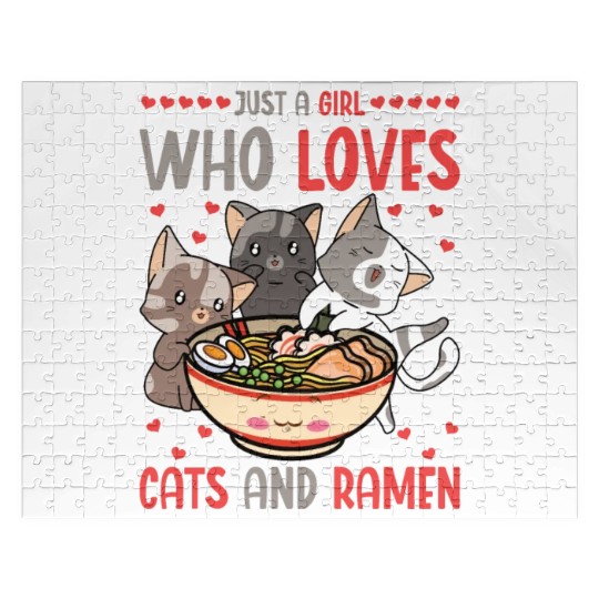 Ramen And Cats Fan Ramen Noodle Soup Jigsaw Puzzles