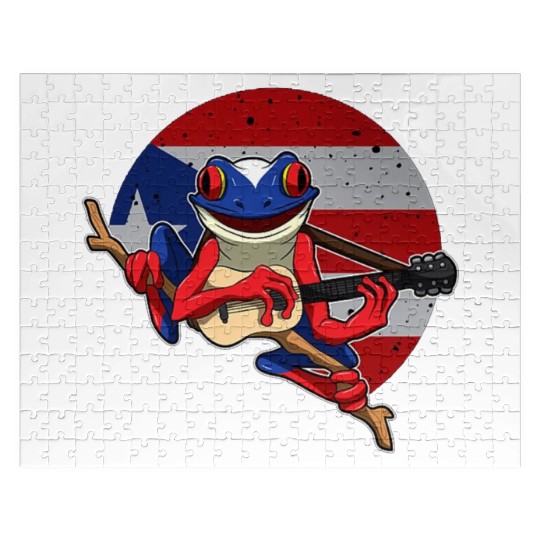 Guitar Playing Coqui Frog Puerto Rico Animal Jigsaw Puzzles