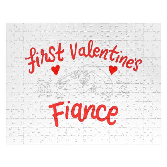 first valentines as fiance hearts day engagement Jigsaw Puzzles