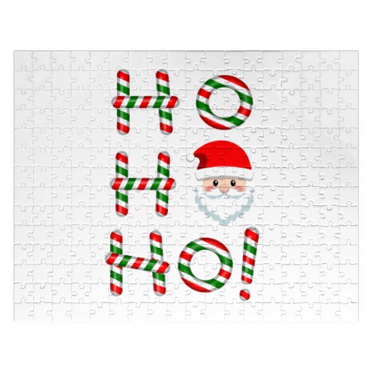 Ho Ho Ho Santa Claus Candy Cane Christmas, Xmas Jigsaw Puzzles