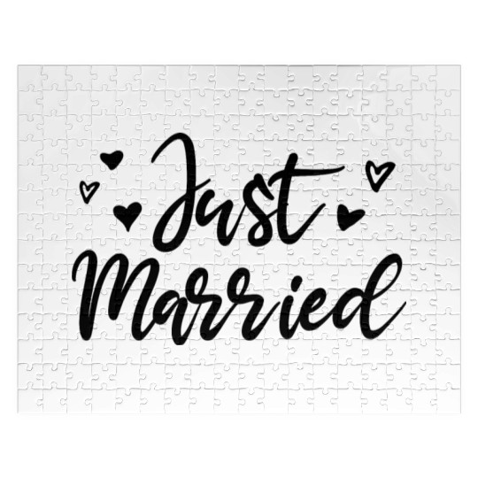 Just Married perfect wedding gift for the couple Jigsaw Puzzles