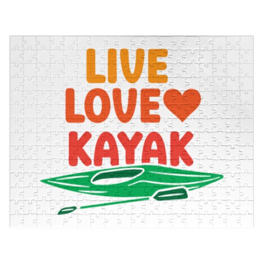 Live Love Kayak Hobby Kayakist Kayaking Lover Jigsaw Puzzles