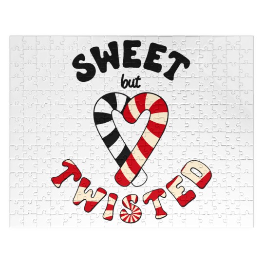 Sweet but twisted candy canes pun Jigsaw Puzzles