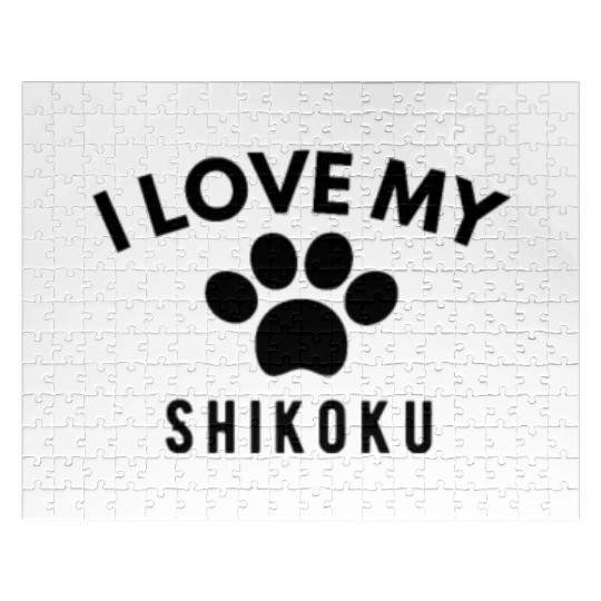 I Love My Shikoku Dog Jigsaw Puzzles