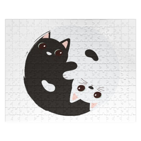 ying yang cat Jigsaw Puzzles